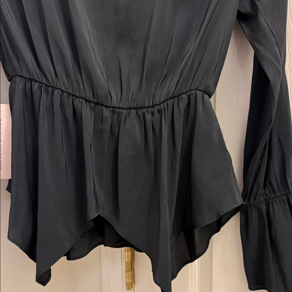 BCBGeneration Black Ruffle Blouse - Picture 8 of 8